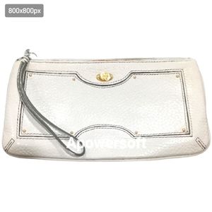 Vintage 1970's Cole Haan Pebble Leather beige wristlet